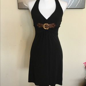 Cache black halter dress